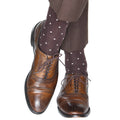 Dapper Classics Coffee with Tan Dots Fine Merino Wool Sock Linked Toe