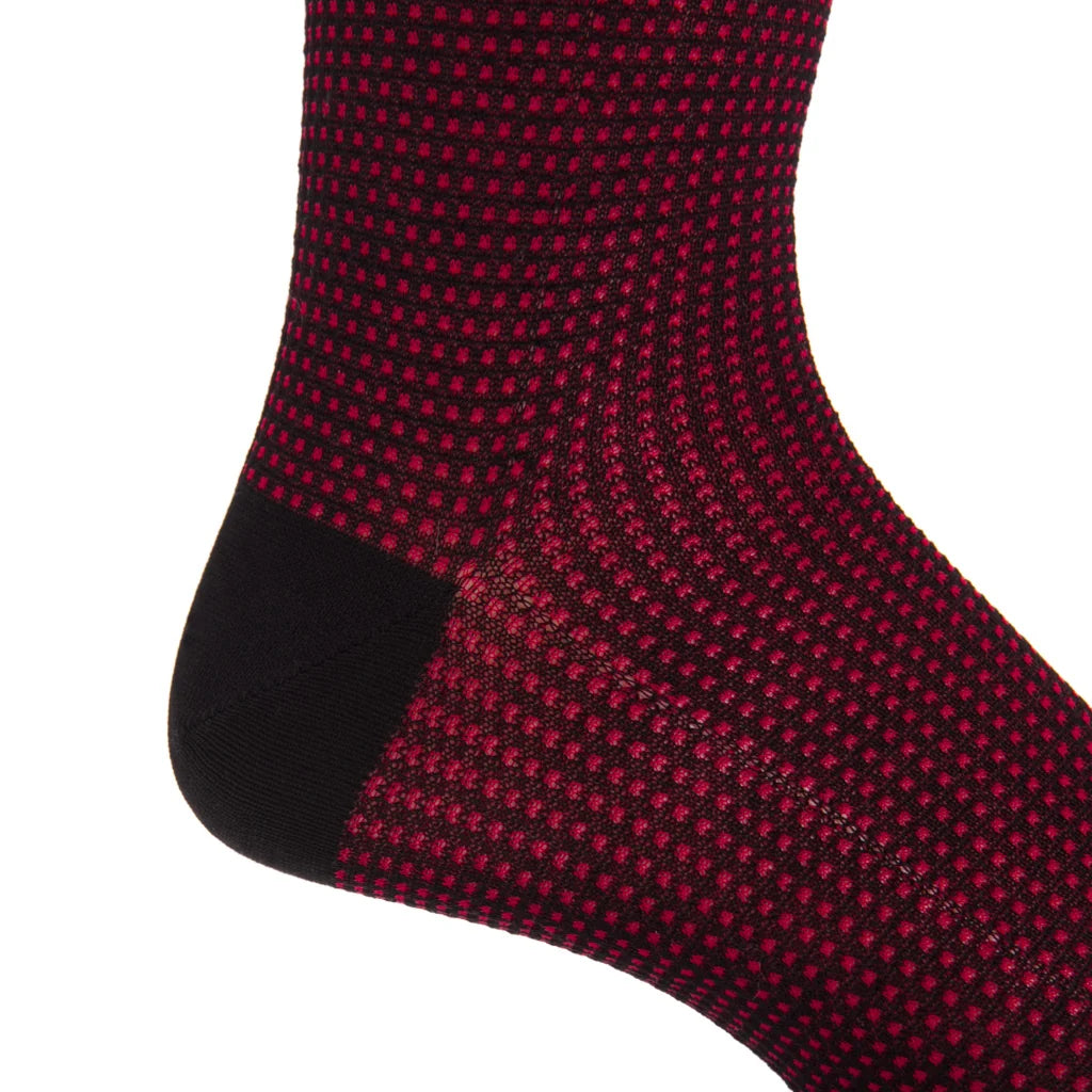 Dapper Classics Black and Red Grenadine Cotton Socks