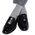 Dapper Classics Steel and Ash Chain Link Cotton Socks with Linked Toe