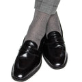 Dapper Classics Black and Ash Birdseye Cotton Sock with Linked Toe