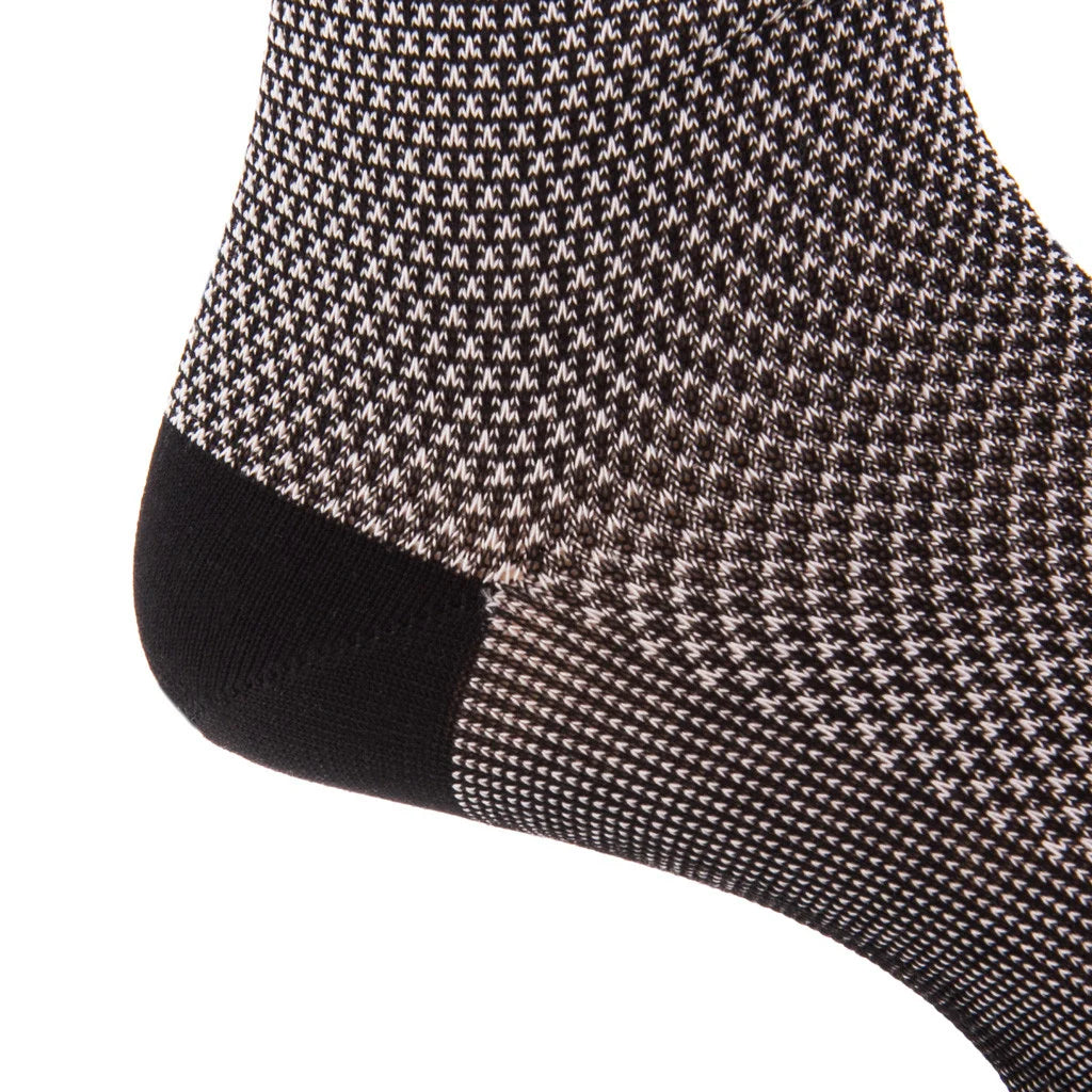 Dapper Classics Black and Ash Birdseye Cotton Sock with Linked Toe