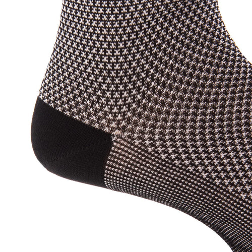 Dapper Classics Black and Ash Birdseye Cotton Sock with Linked Toe