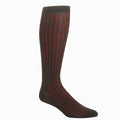 Dapper Classics Black with Red Vertical Stripe Cotton Sock Linked Toe