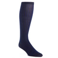 Dapper Classics Navy with Clematis Vertical Stripe Cotton Sock with Linked Toe