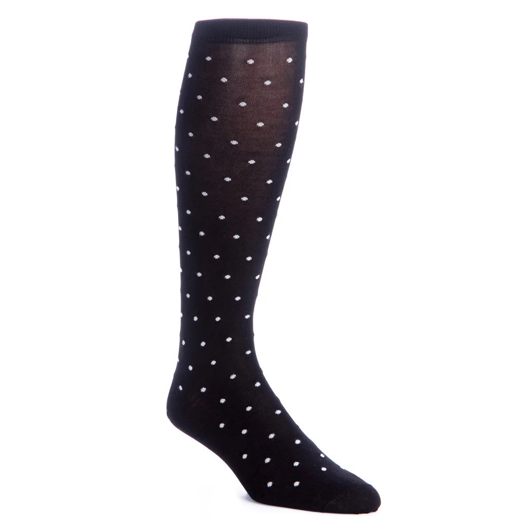 Dapper Classics Black with Ash Dot Cotton Socks