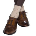 Dapper Classics Tan with Taupe Dots Cotton Sock Linked Toe