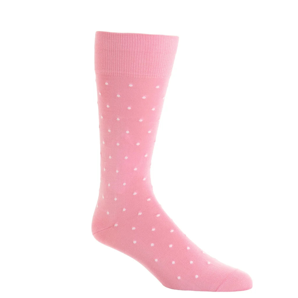 Dapper Classics Pink with White Dots Cotton Sock with Linked Toe