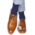 Dapper Classics Classic Navy with White Pin Dots Cotton Sock Mid-Calf