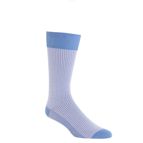 Dapper Classics Azure Blue with Pink Houndstooth Cotton