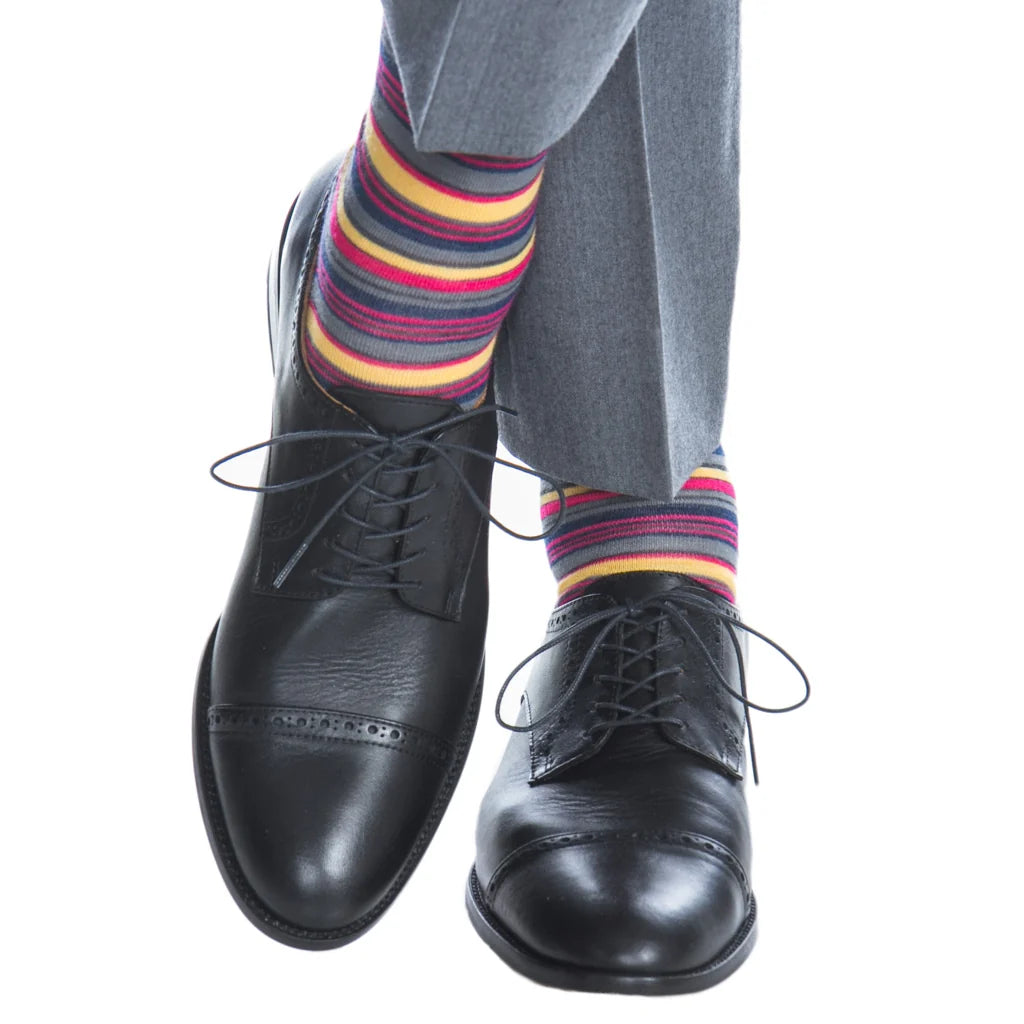 Dapper Classics Variegated Stripe Merino Wool Socks