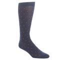 Dapper Classics Dress Navy with Burnt Orange Dots Fine Merino Wool Sock Linked Toe